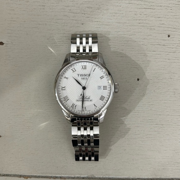 Tissot Silver Watch with White Dial